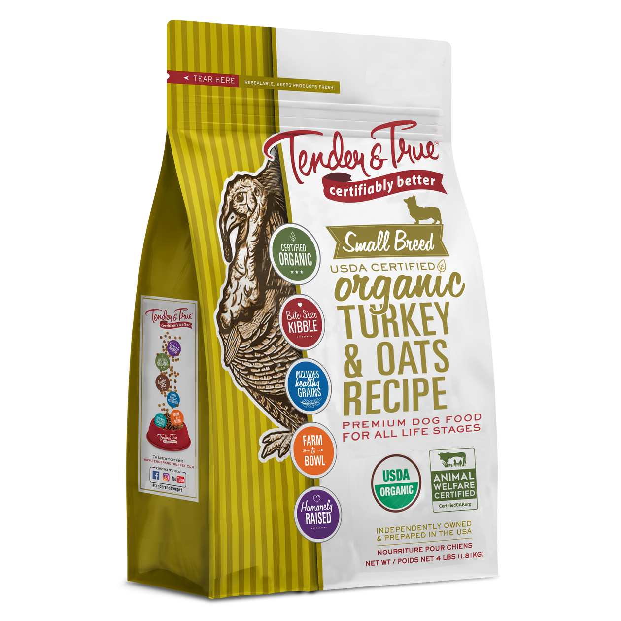 Small Breed Organic Turkey Oats Recipe Tender True Pet