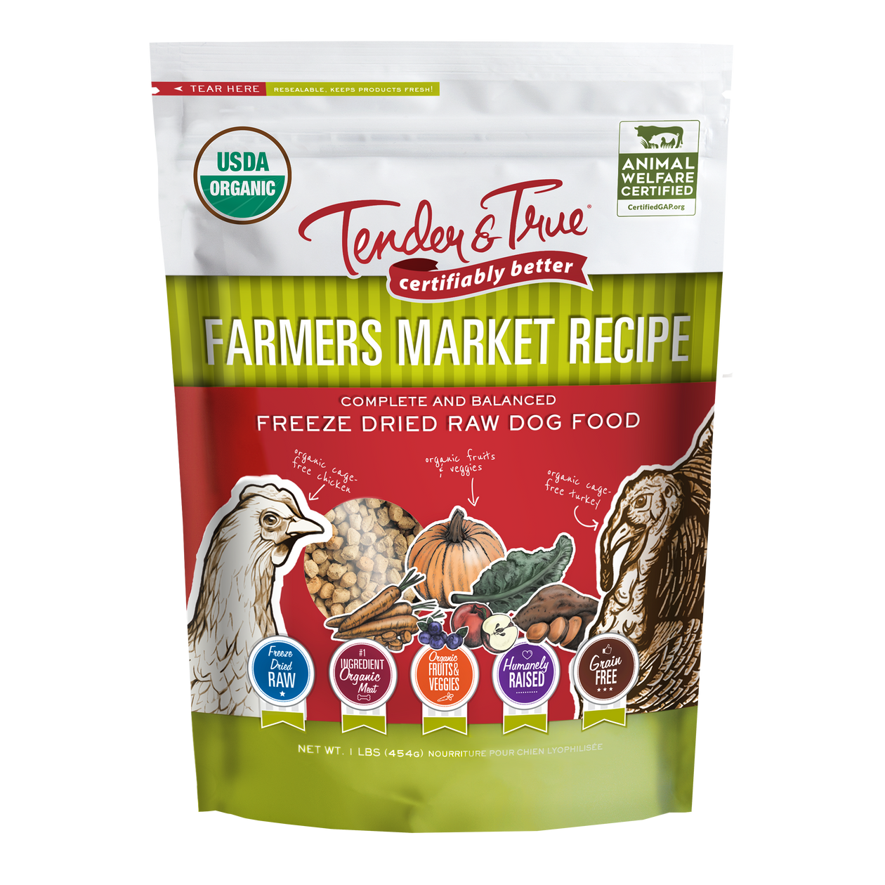 Organic Farmers Market Recipe Freeze Dry Raw Dog Food Tender